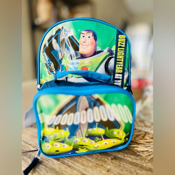 Disney Other - Backpack 10.5" + Detachable Lunch Bag Utility Case Toy Story Buzz Aliens OOO NWT